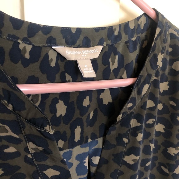 Army green, leopard print, shirt dress - Picture 4 of 6